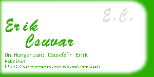 erik csuvar business card